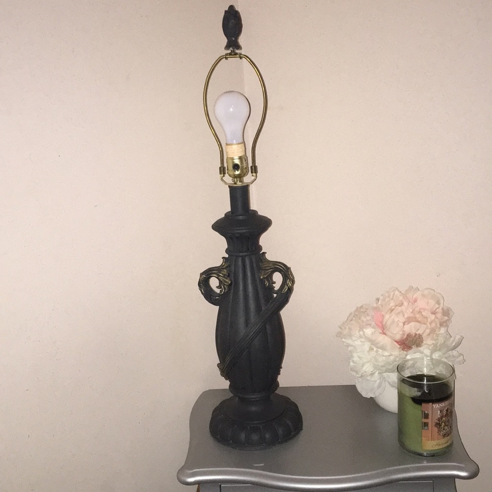 Vintage Navy Blue & Gold Lamp